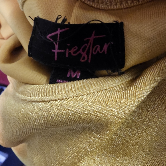 Slinky Mini Dress. Mustard. Size Medium. - Picture 6 of 7